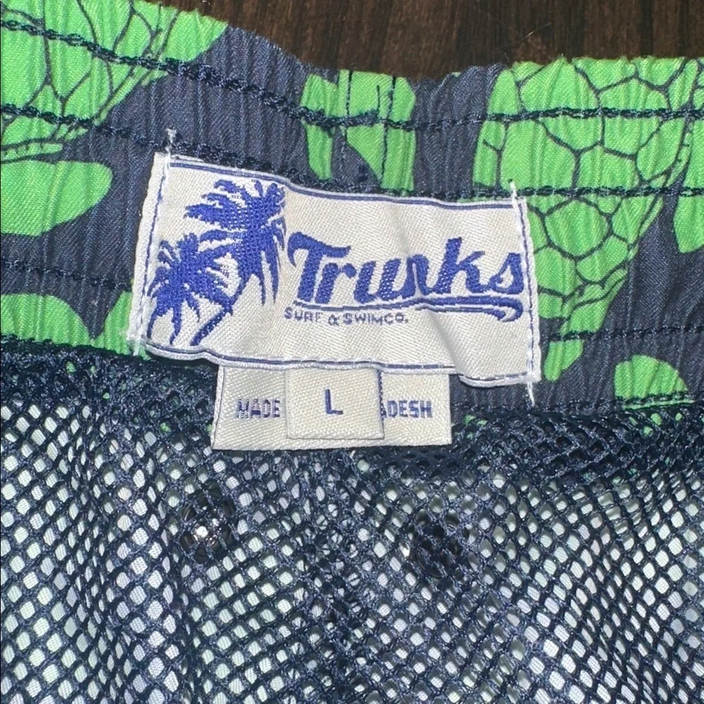 Trunks Green Turtle Print men’s Swim Shorts size large